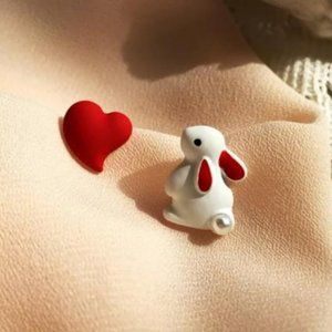 Korean Style Earrings "rabbit and heart"🐇❤️